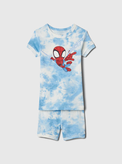 Mavi Organik Pamuk Marvel Grafikli Pijama Takımı