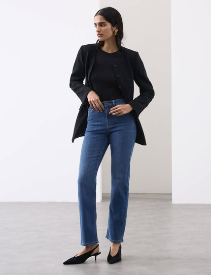 Yüksek Belli Straight Leg Jean