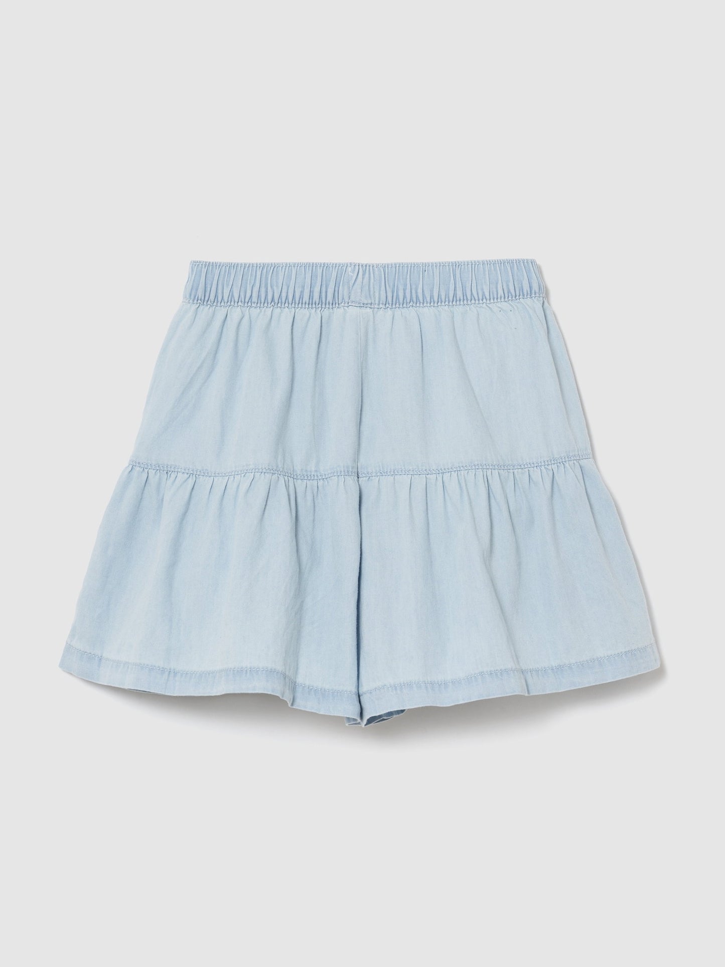 Açık Mavi Pull-on Tiered Şort