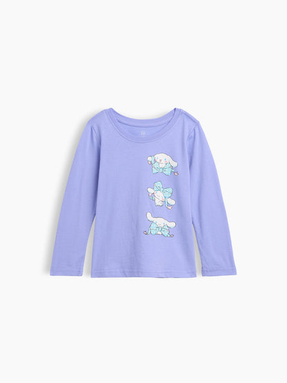 Lila Grafik Baskılı T-shirt