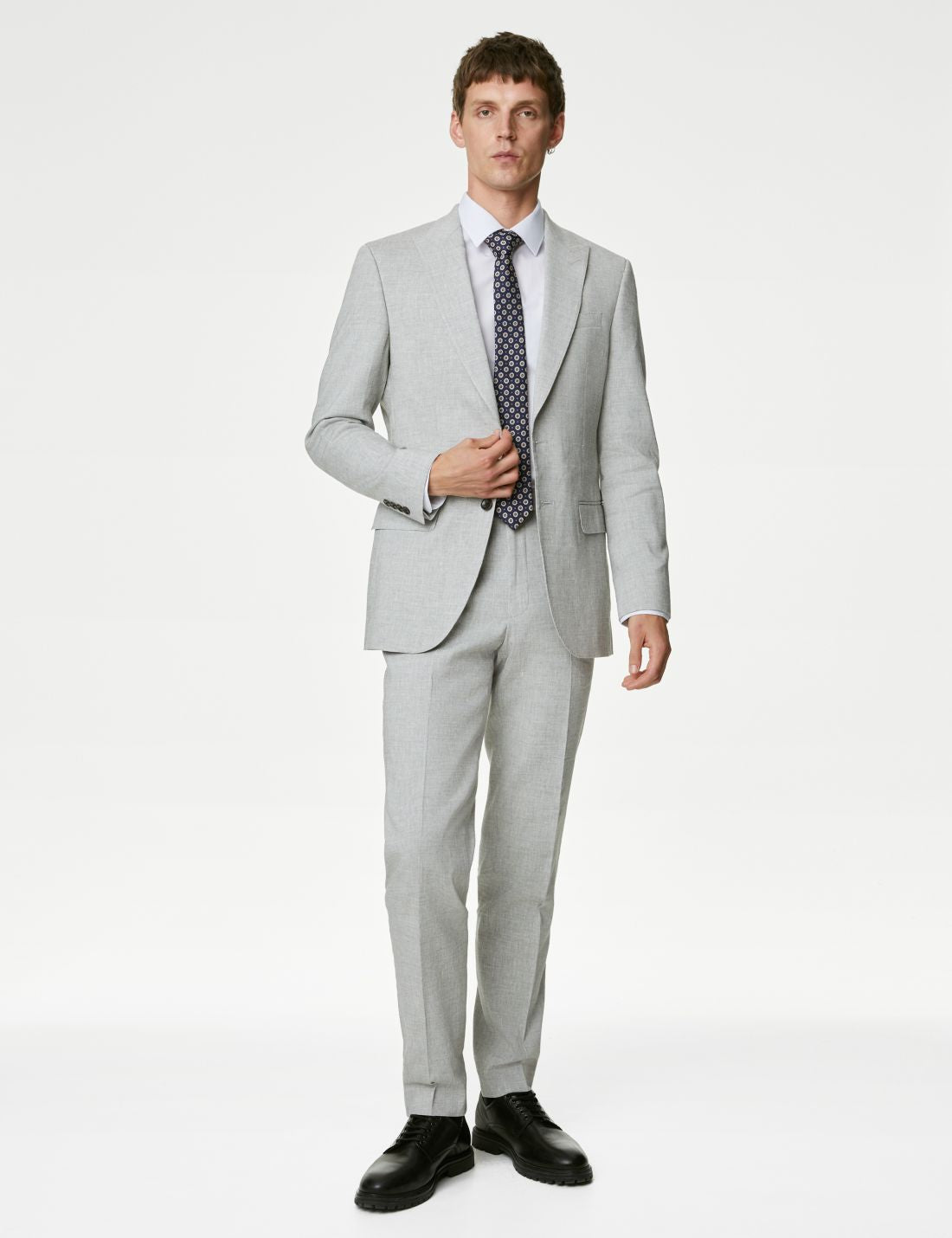 Tailored Fit Klasik Keten Pantolon
