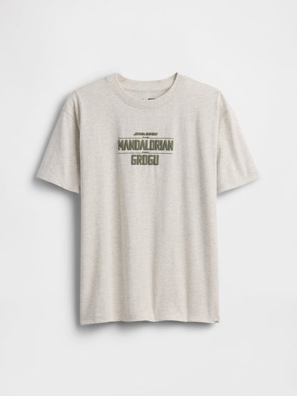 Açık Gri Star Wars Relaxed Grafik Baskılı T-shirt