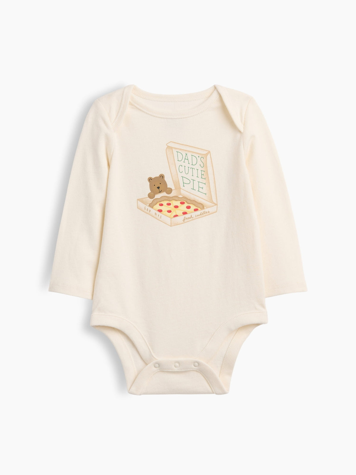 Krem First Favorites Organik Pamuk Grafik Baskılı Bodysuit