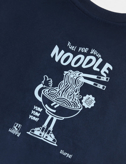 Pamuk Karışımlı Noodle Baskılı Çocuk Takım