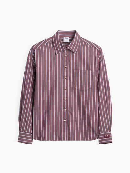 Mor Oversized Poplin Gömlek