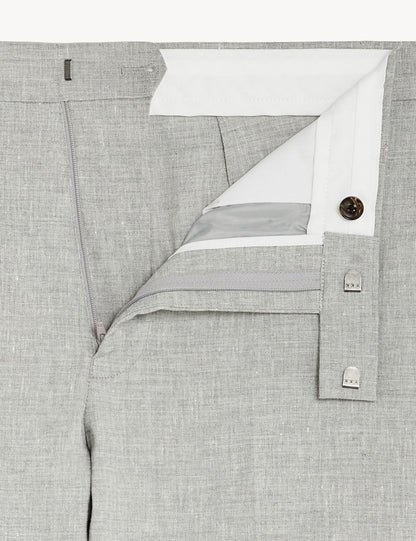 Tailored Fit Klasik Keten Pantolon