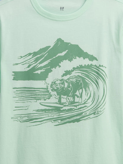 Açık Mavi Grafik Baskılı T-shirt (2’li)