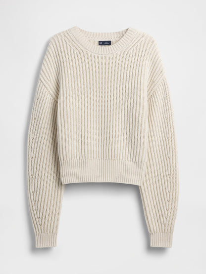 Beyaz 100% Pamuk Barrel Kol Crop Kazak