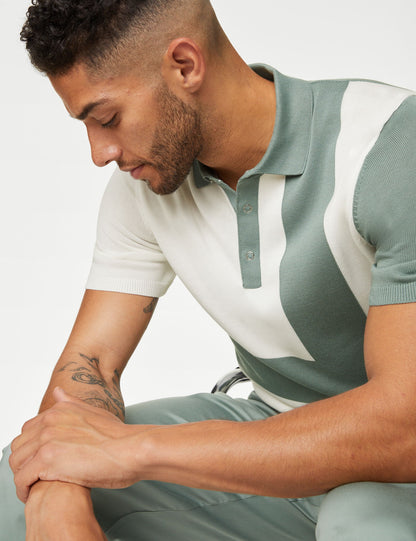 Kısa Kollu Örme Polo Yaka T-shirt