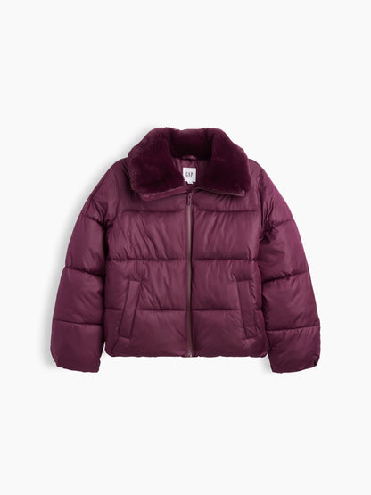 Kahverengi Relaxed Quilted Puffer Şişme Ceket