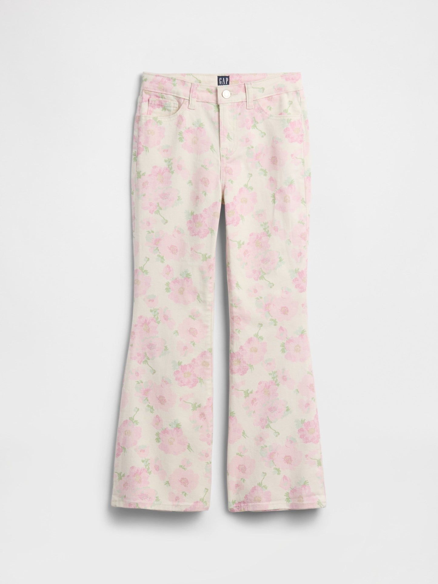 Pembe Kids High Rise Baskılı '70s Flare Jean Pantolon
