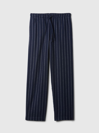 Lacivert Supersoft Desenli Flannel Pijama Altı