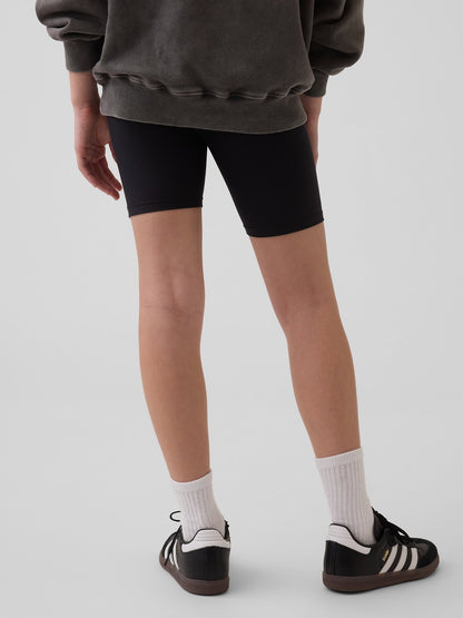 Siyah Quick-dry Rib Biker Şort