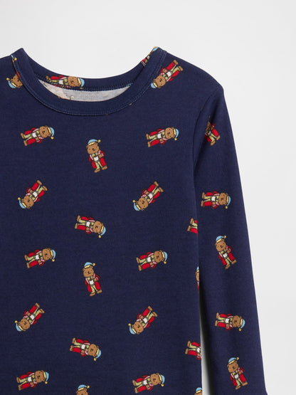Lacivert %100 Organik Pamuk Brannan Bear Pijama Takımı