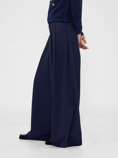 Koyu Mavi Gapstudio Mid Rise Pileli Baggy Pantolon