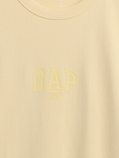 Sarı Heavyweight Relaxed 1969 Logo Crop T-shirt