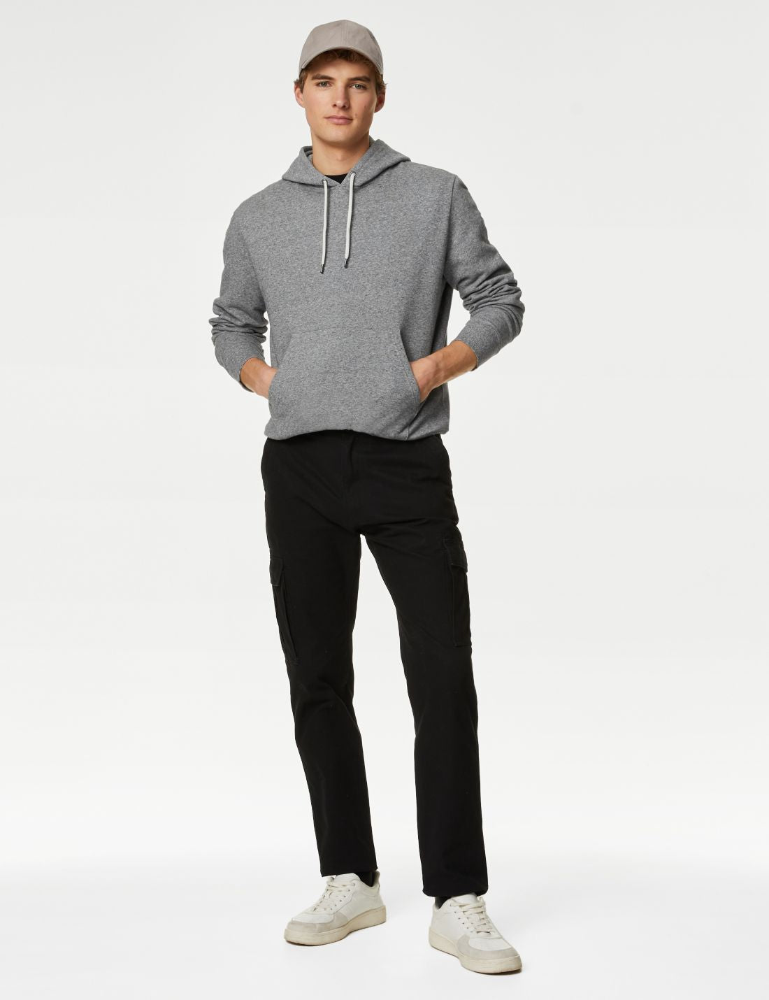 Saf Pamuklu Kapüşonlu Sweatshirt