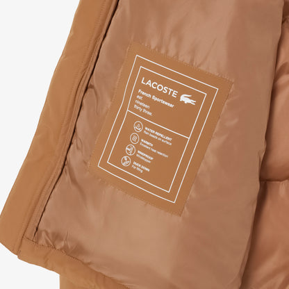 Lacoste Erkek Relaxed Fit Fermuarlı Koyu Kahverengi Mont