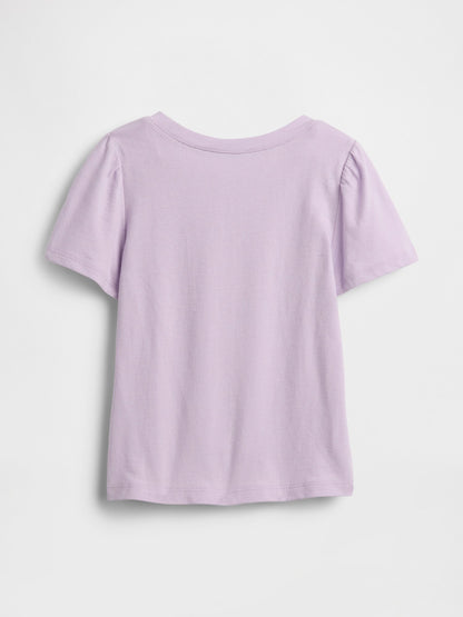 Lila Mix & Match Çiçek Desenli Logo T-shirt