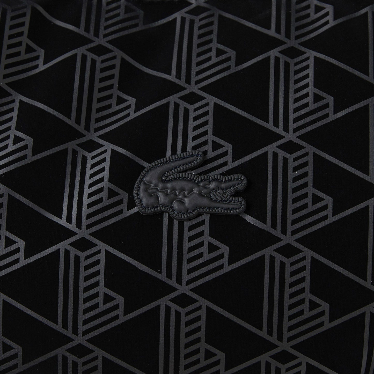 Lacoste Kadın Kapüşonlu Monogram Siyah Mont