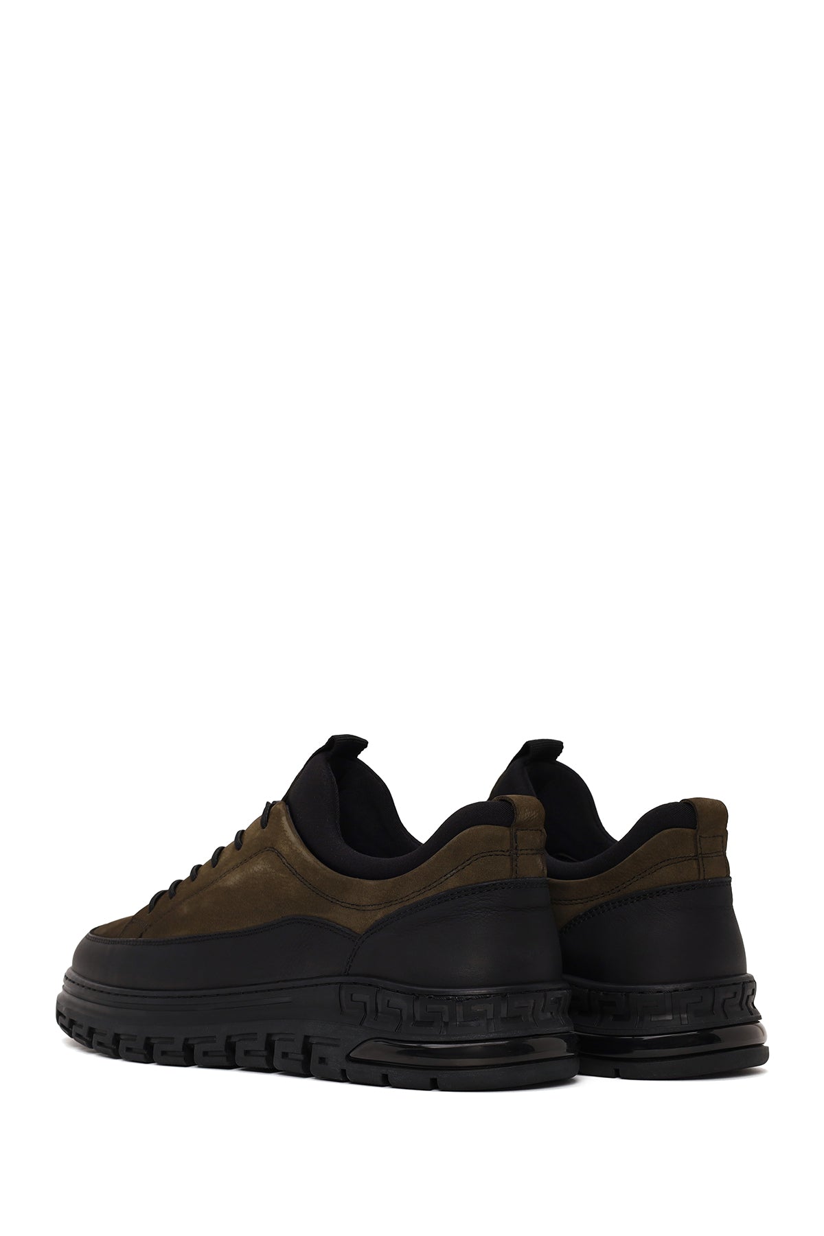 Erkek Haki Bağcıklı Nubuk Deri Sneaker
