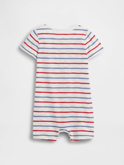 Beyaz Baby First Favorites Henley Kısa Tek Parça