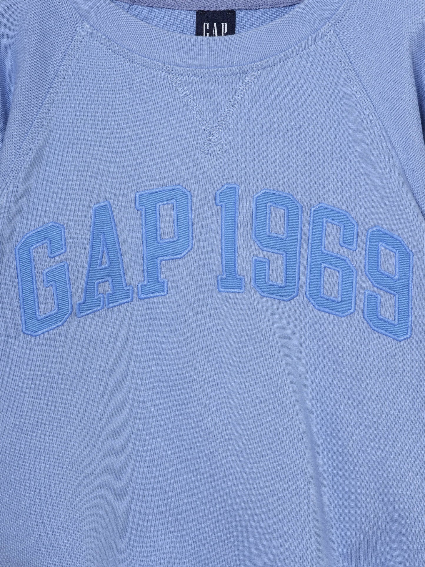 Açık Mavi Fransız Havlu Kumaş Raglan Logo Sweatshirt