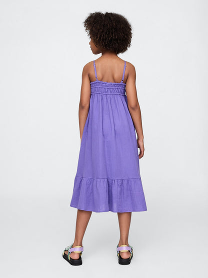Mor Kids Crinkle Gauze Midi Elbise