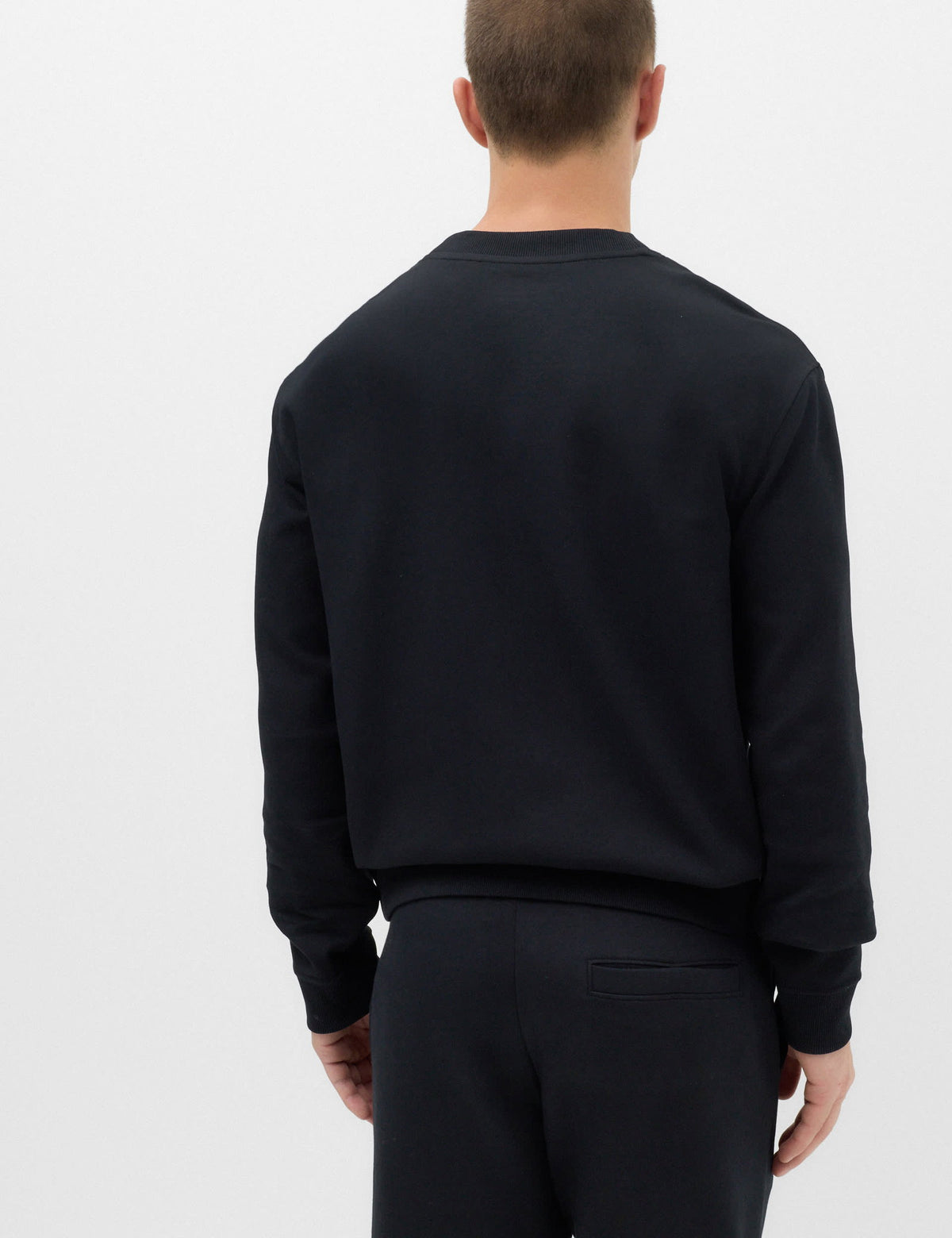 Pamuk Karışımlı Bisiklet Yaka Sweatshirt