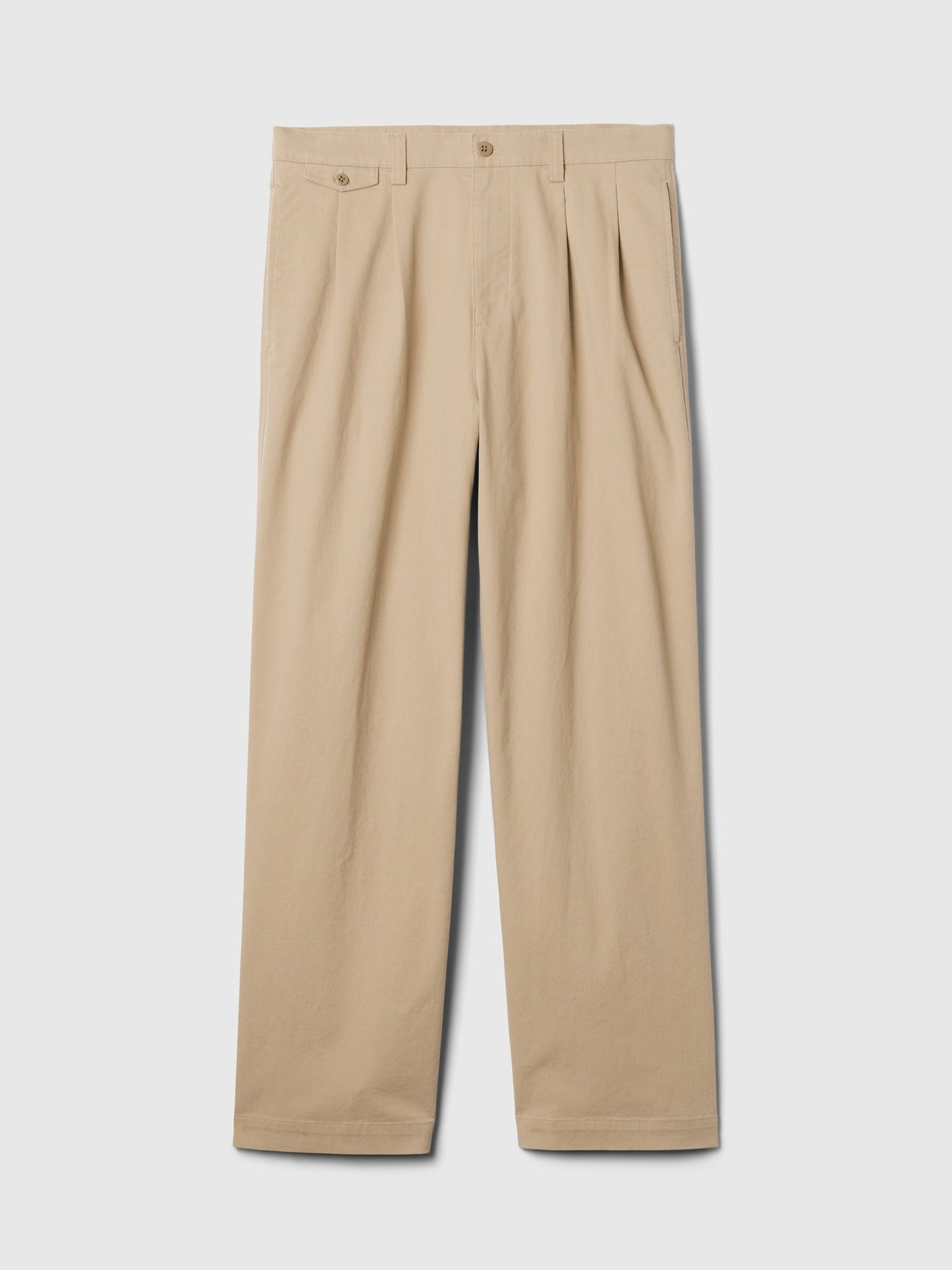 Bej Modern Pile Detaylı Baggy Fit Khaki Pantolon