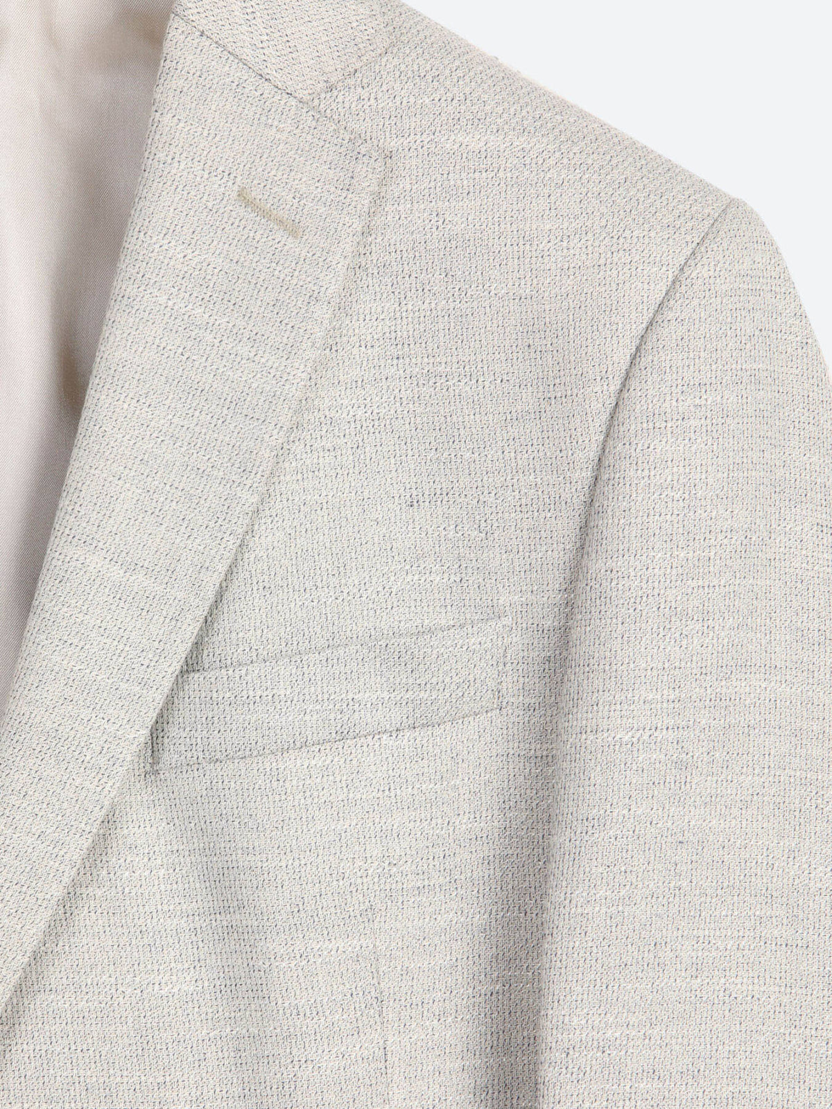 Bej Desenli Modern Fit Keten Karışımlı Ceket