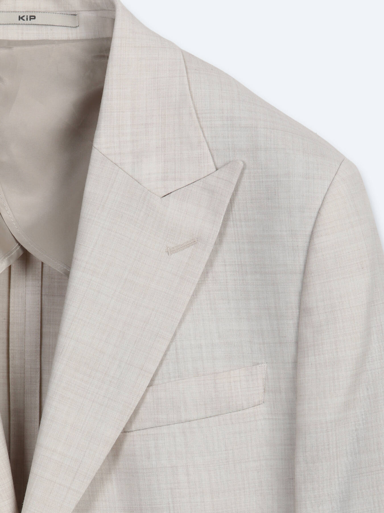 Bej Desenli Modern Fit Yün Karışımlı Takım Elbise