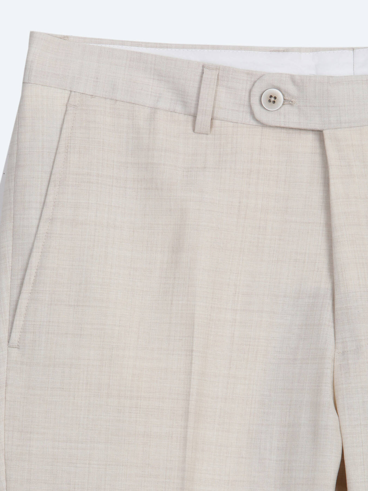 Bej Desenli Modern Fit Yün Karışımlı Takım Elbise