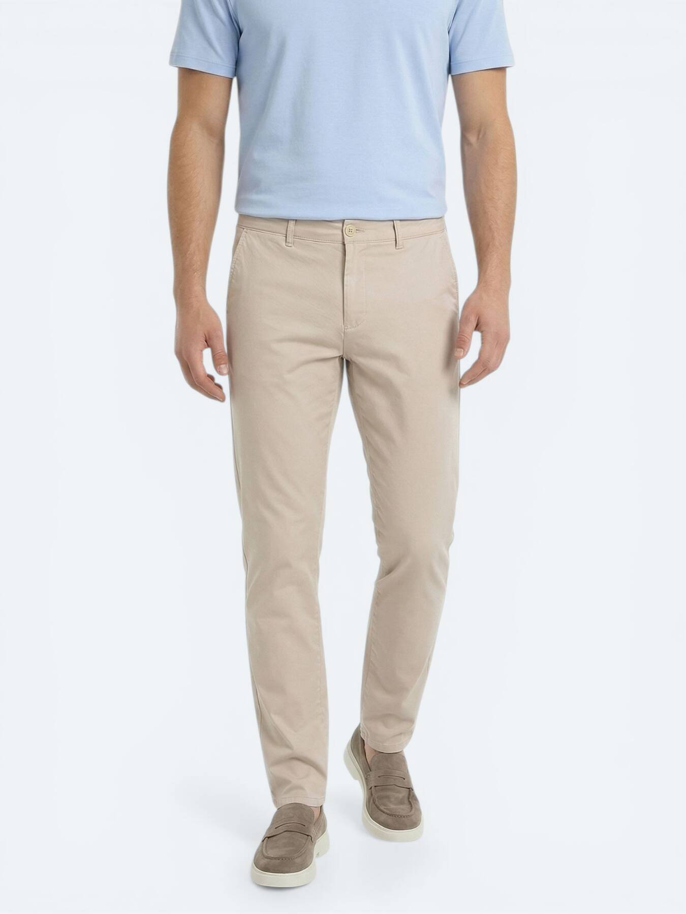 Bej Dokuma Jogging Fit Casual Pamuk Karışımlı Pantolon
