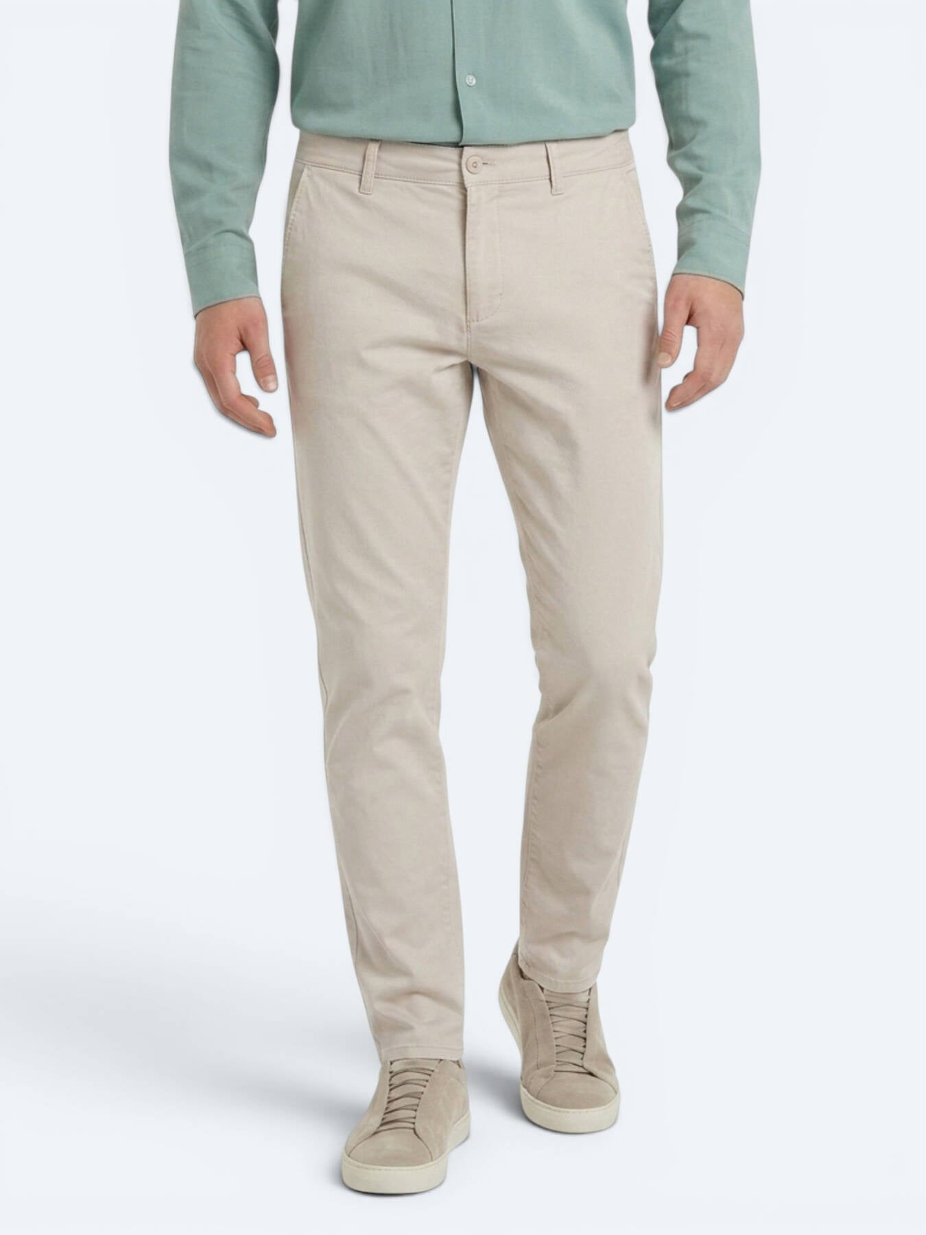 Bej Dokuma Jogging Fit Casual Pamuk Karışımlı Pantolon