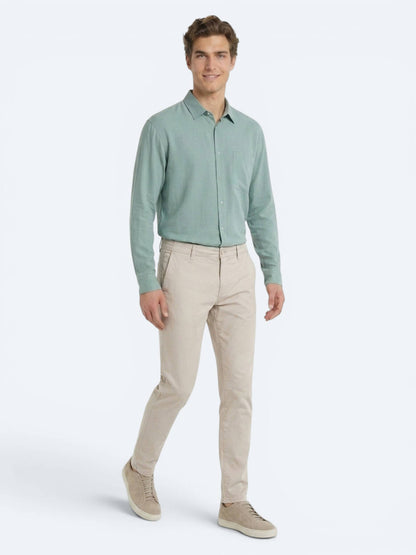 Bej Dokuma Jogging Fit Casual Pamuk Karışımlı Pantolon