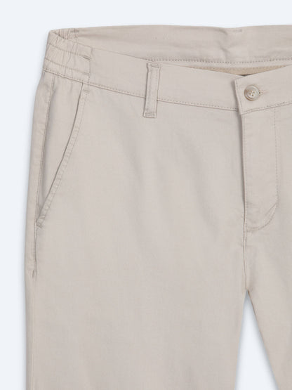 Bej Dokuma Jogging Fit Casual Pamuk Karışımlı Pantolon