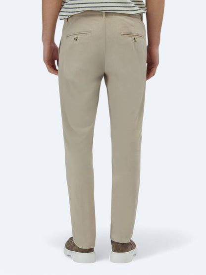 Bej Dokuma Regular Fit Casual Pamuk Karışımlı Pantolon