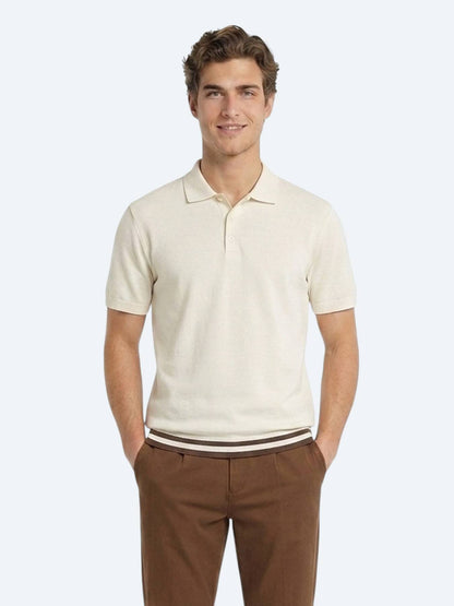 Bej Düz %100 Pamuk T-shirt