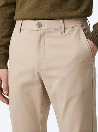 Bej Düz Dokuma Jogging Fit Casual Pamuk Karışımlı Pantolon
