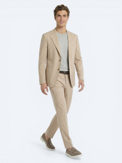 Bej Düz Modern Fit Takım Elbise