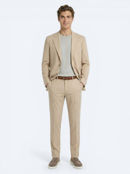 Bej Düz Modern Fit Takım Elbise