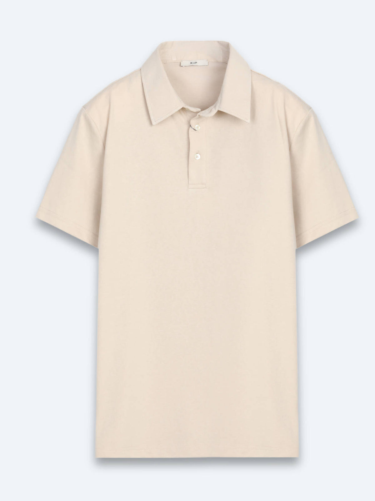 Bej Düz Pamuk Karışımlı T-shirt