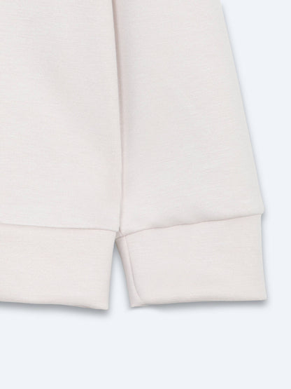 Bej Düz Sweatshırt