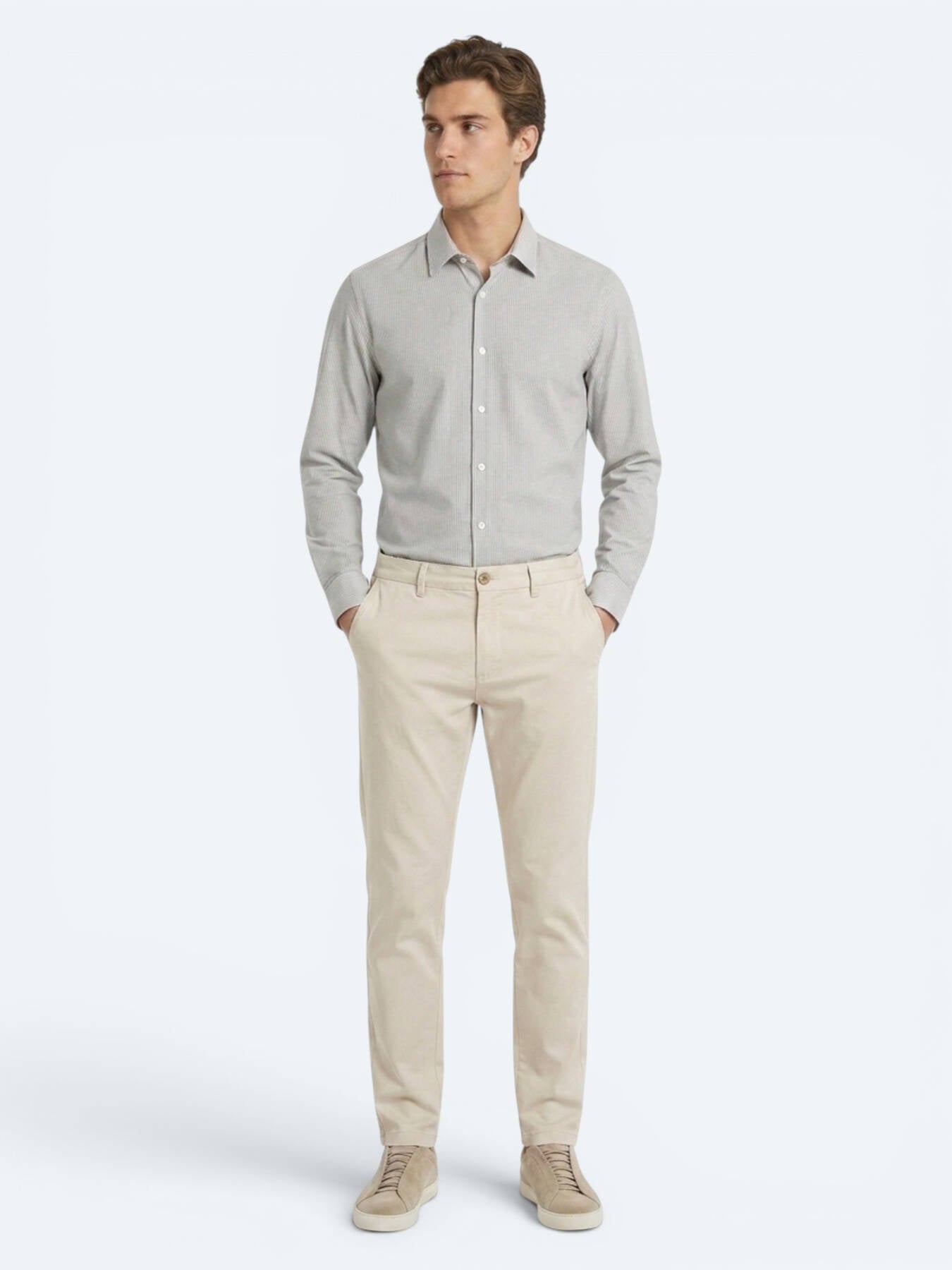 Bej Kumaş Jogging Fit Casual Pantolon