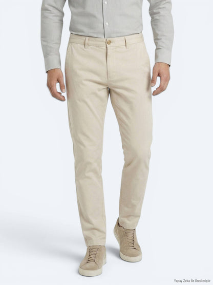 Bej Kumaş Jogging Fit Casual Pantolon