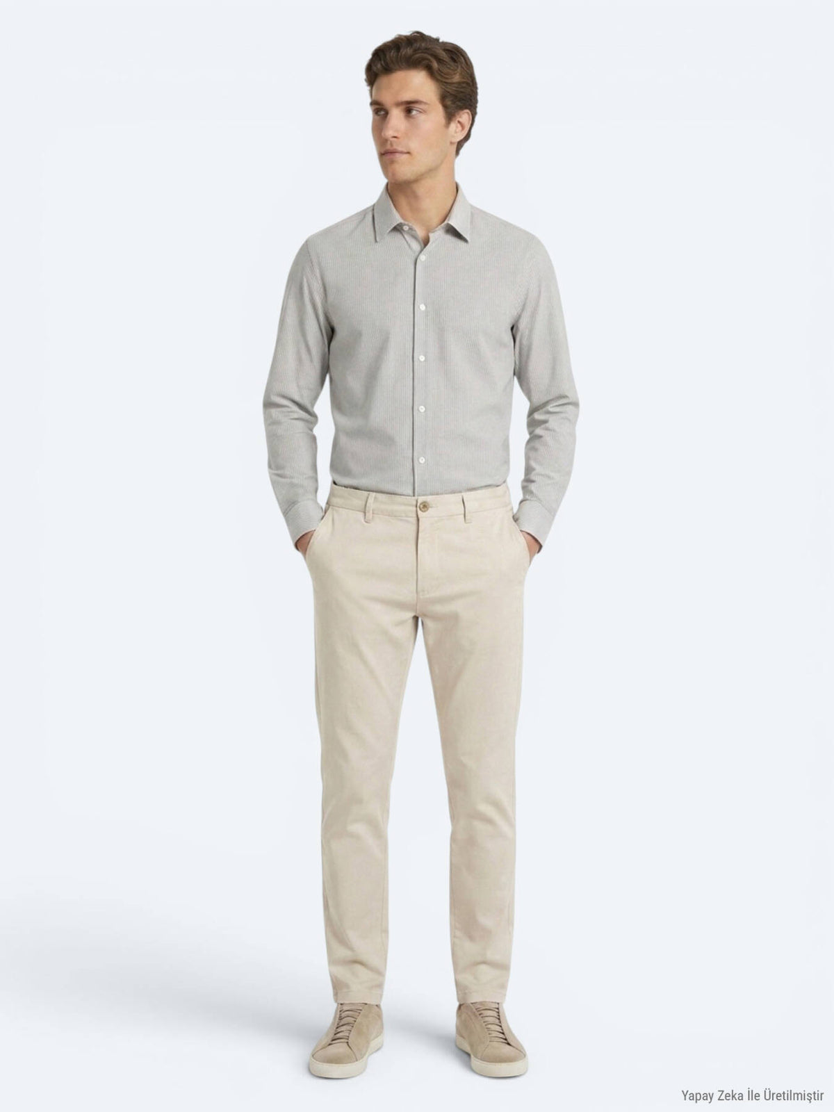 Bej Kumaş Jogging Fit Casual Pantolon