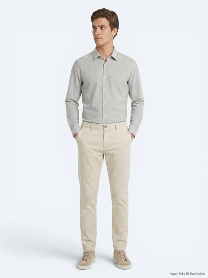 Bej Kumaş Jogging Fit Casual Pantolon
