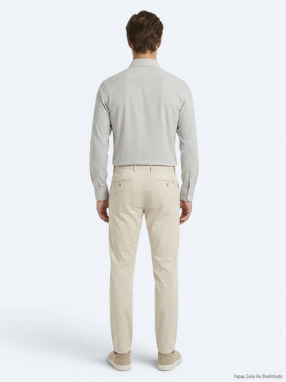 Bej Kumaş Jogging Fit Casual Pantolon
