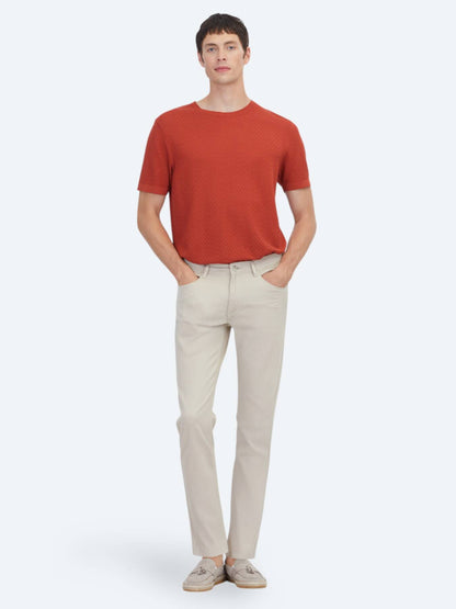 Bej Dokuma Slim Fit Casual Pamuk Karışımlı Pantolon